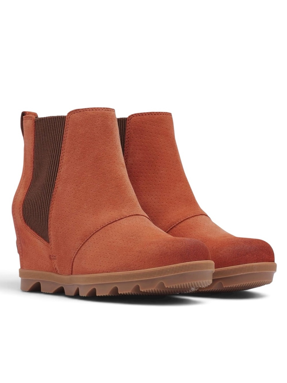 Sorel Joan of Arctic Wedge II Chelsea Suede Ankle Boot, Teak Brown, 8.5M US